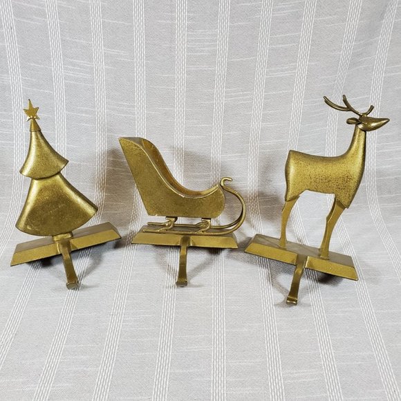 Pier 1 Other - Pier 1 Christmas Stocking Hanger Tree Deer Sleigh